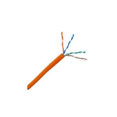 Cable Wholesale Cat5e Plenum Solid Copper Ethernet Cable, Orange, UTP (Unshielded Twisted Pair), CMP, 24 AWG, 11X6-031TH